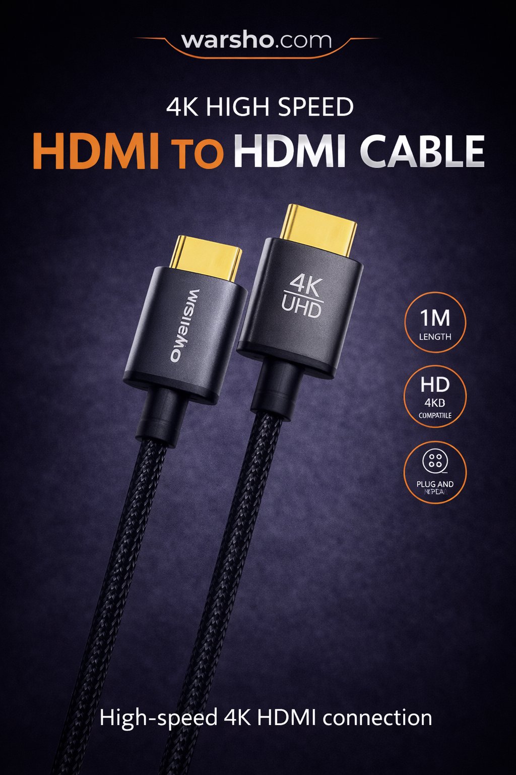 4K High Speed HDMI To HDMI Cable