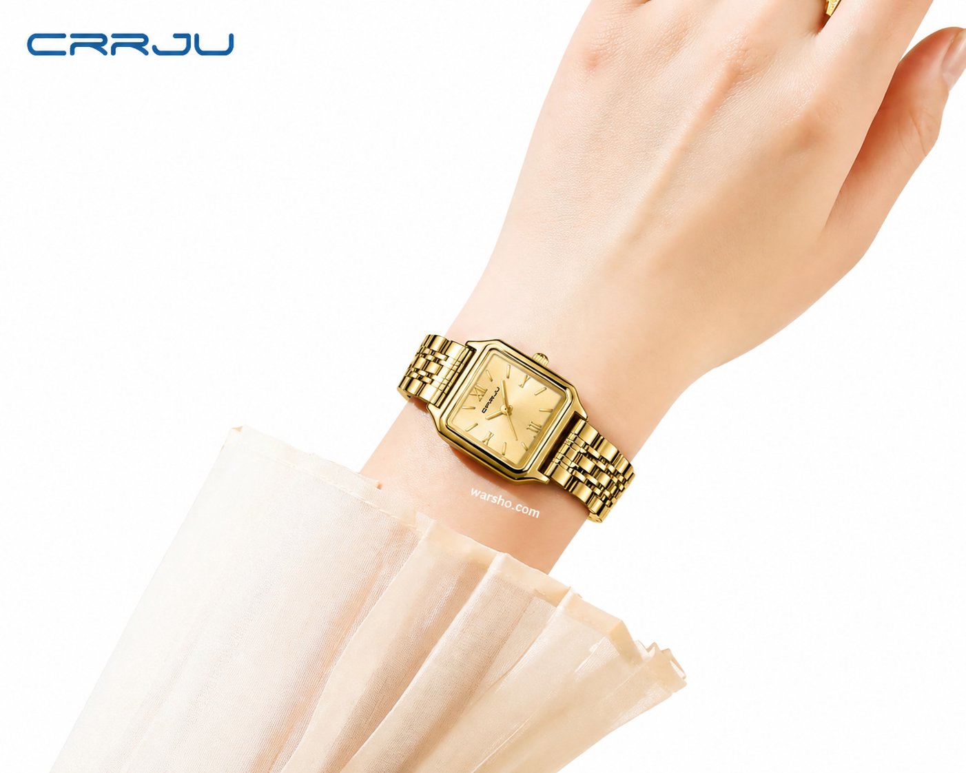 CRRJU Women’s Gold-Tone Rectangular Quartz Watch - image 3