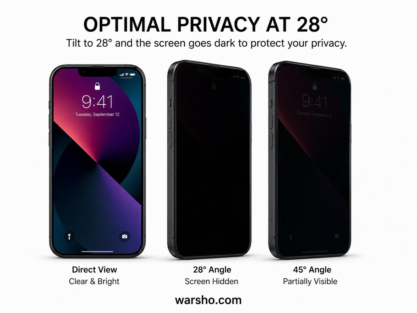 iPhone Privacy Screen Protector (For iPhone 17 / 16 / 15 / 14 / 13 / 12 / 11 / XR / XS / X – Anti-Spy Tempered Glass) - image 2