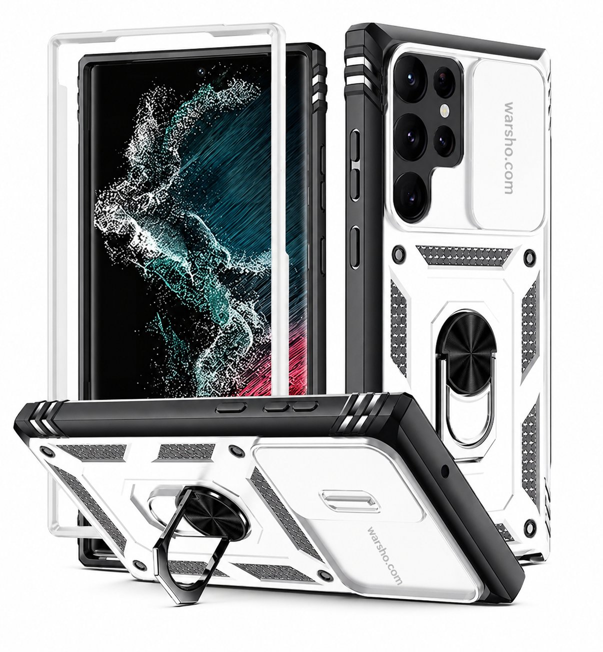 Heavy Duty Kickstand Case For Samsung Galaxy S26 / S25 / S24 / S23 / A Series – 360° Ring Holder Shockproof Cover