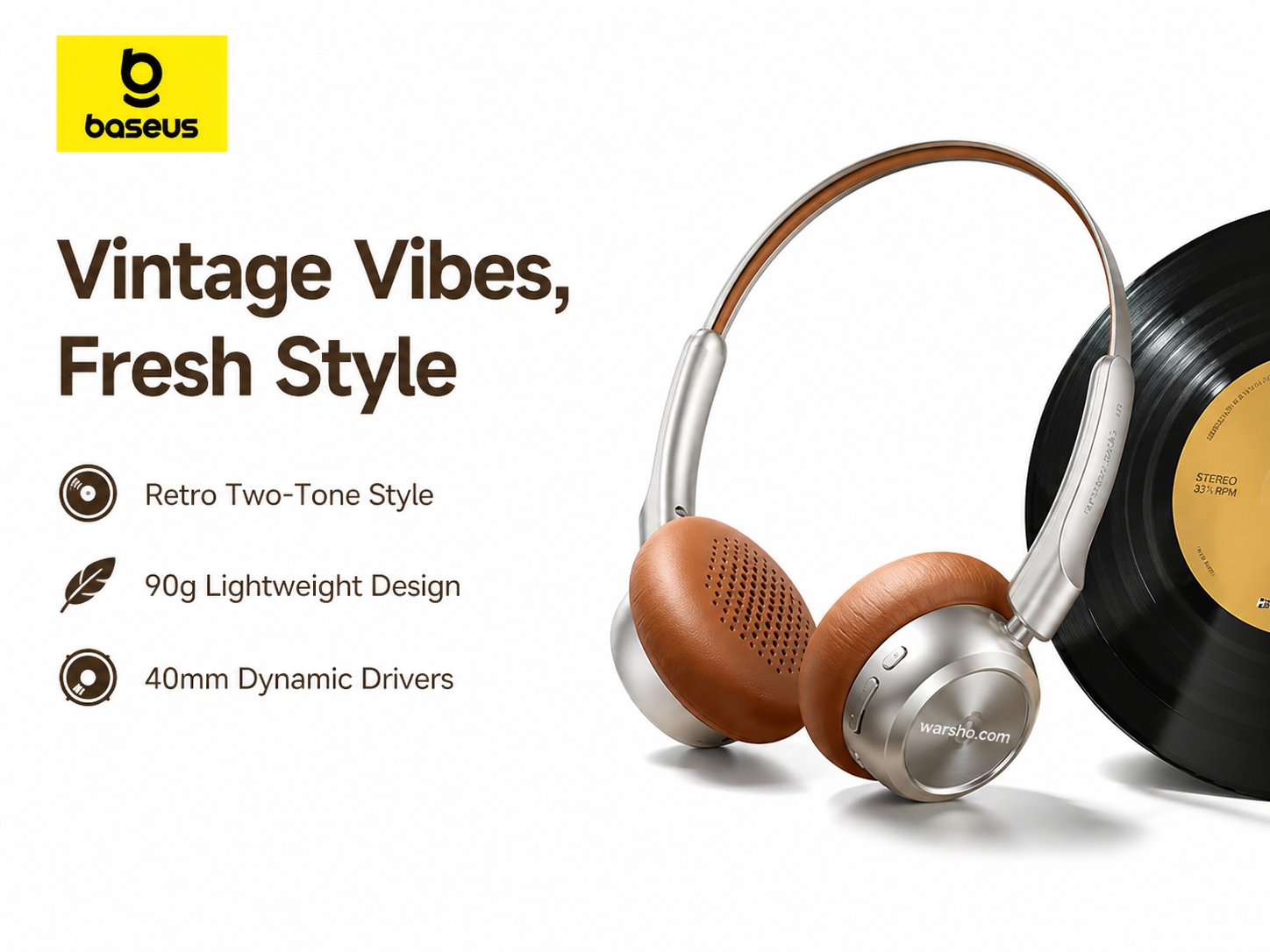 Baseus BH1 Air Wireless Headphones Bluetooth 6.0 – 80H Battery, ENC Noise Cancellation, Ultra-Light 90g Comfort - image 4