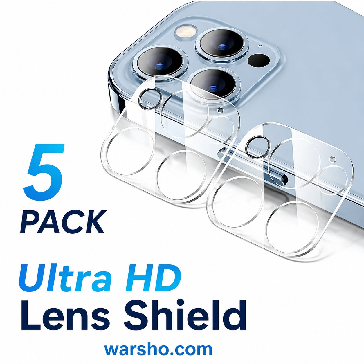 Full Cover Camera Lens Protector Glass (For iPhone 17 / 16 / 15 / 14 / 13 / 12 / 11 Series – HD Tempered Glass Camera Film)