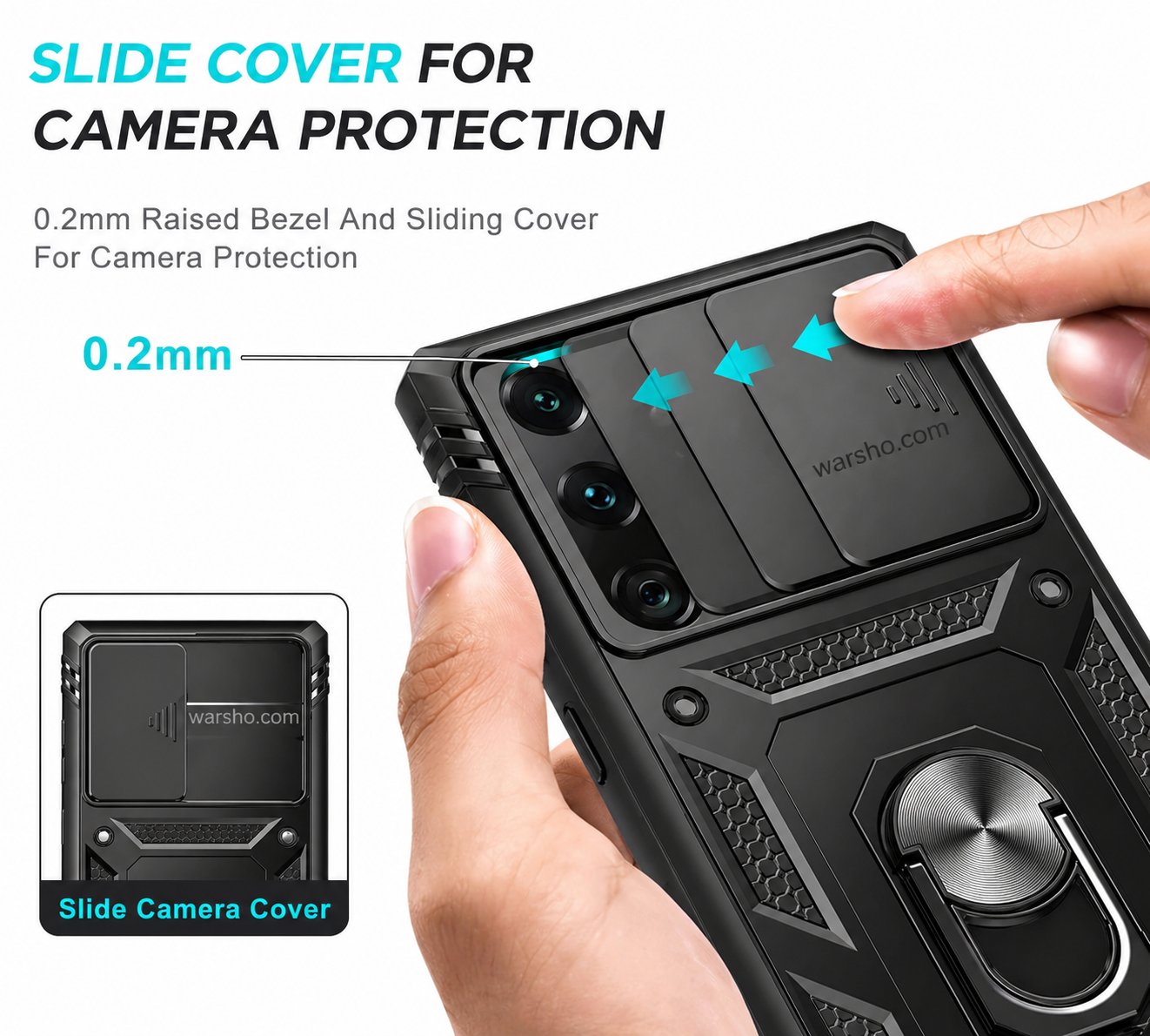 Heavy Duty Kickstand Case For Samsung Galaxy S26 / S25 / S24 / S23 / A Series – 360° Ring Holder Shockproof Cover - image 2