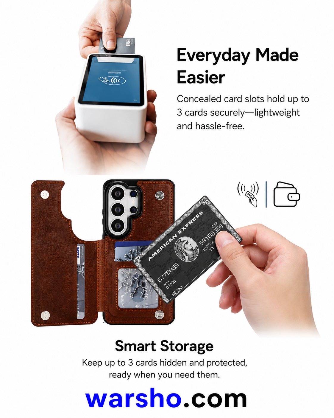 Wallet Double Button Flip Leather Case for Samsung Galaxy S26 Ultra, S25 Edge, S24 FE, S23, A15, A16, A17, A26, A35, A36, A53, A54, A55 & A56 - image 6