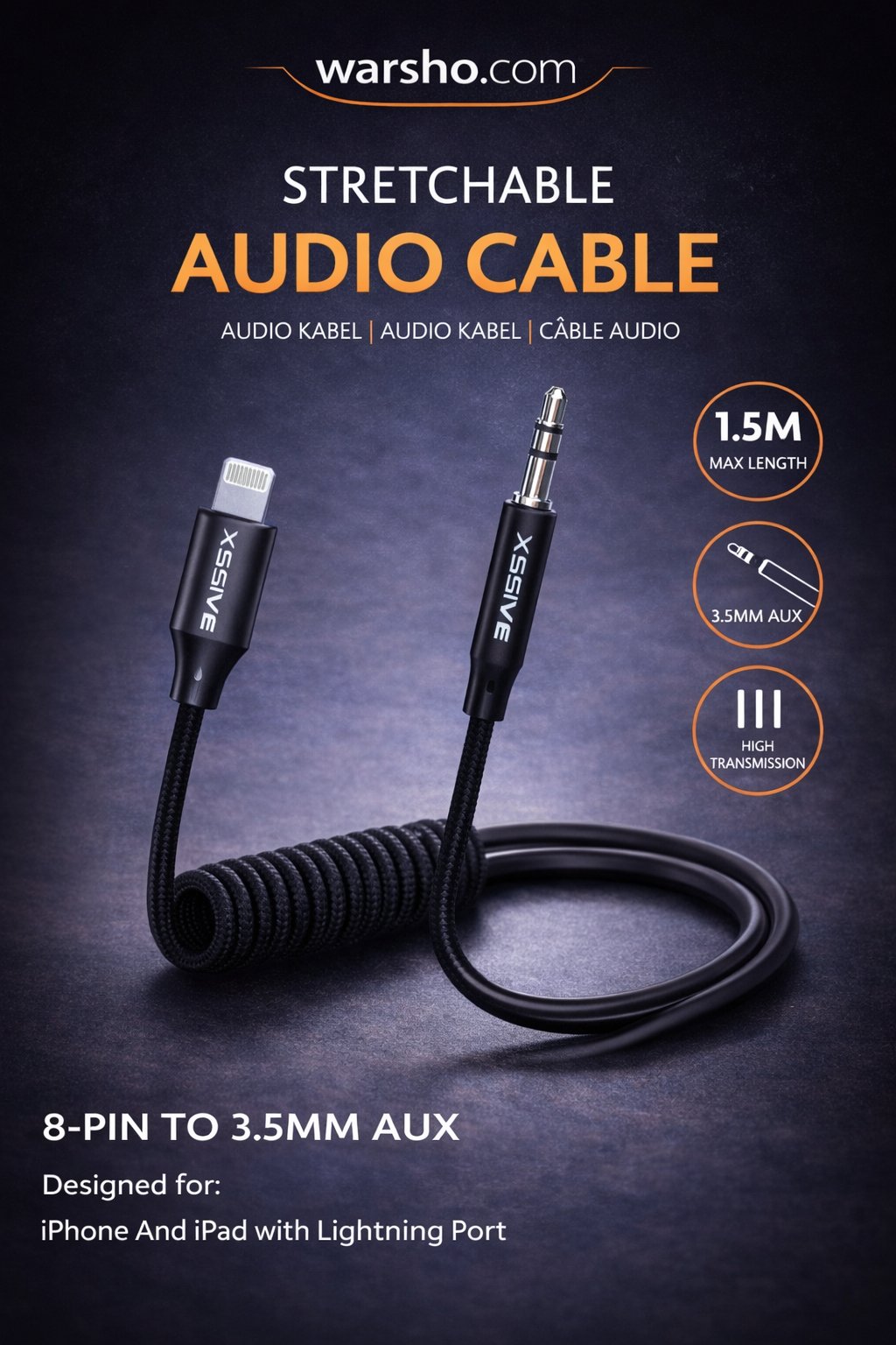 Stretchable Audio Cable