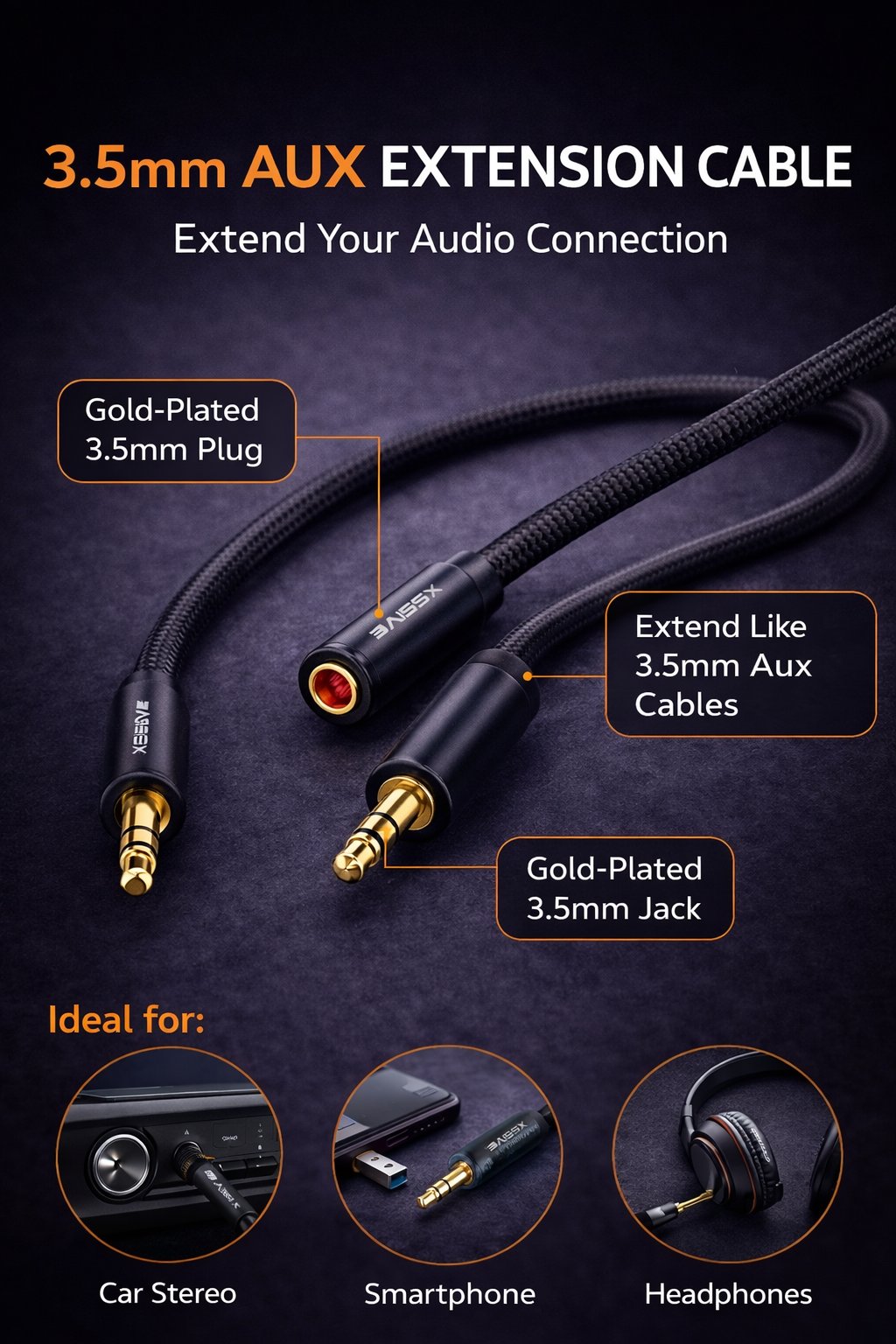 3.5mm AUX Extension Cable - image 2