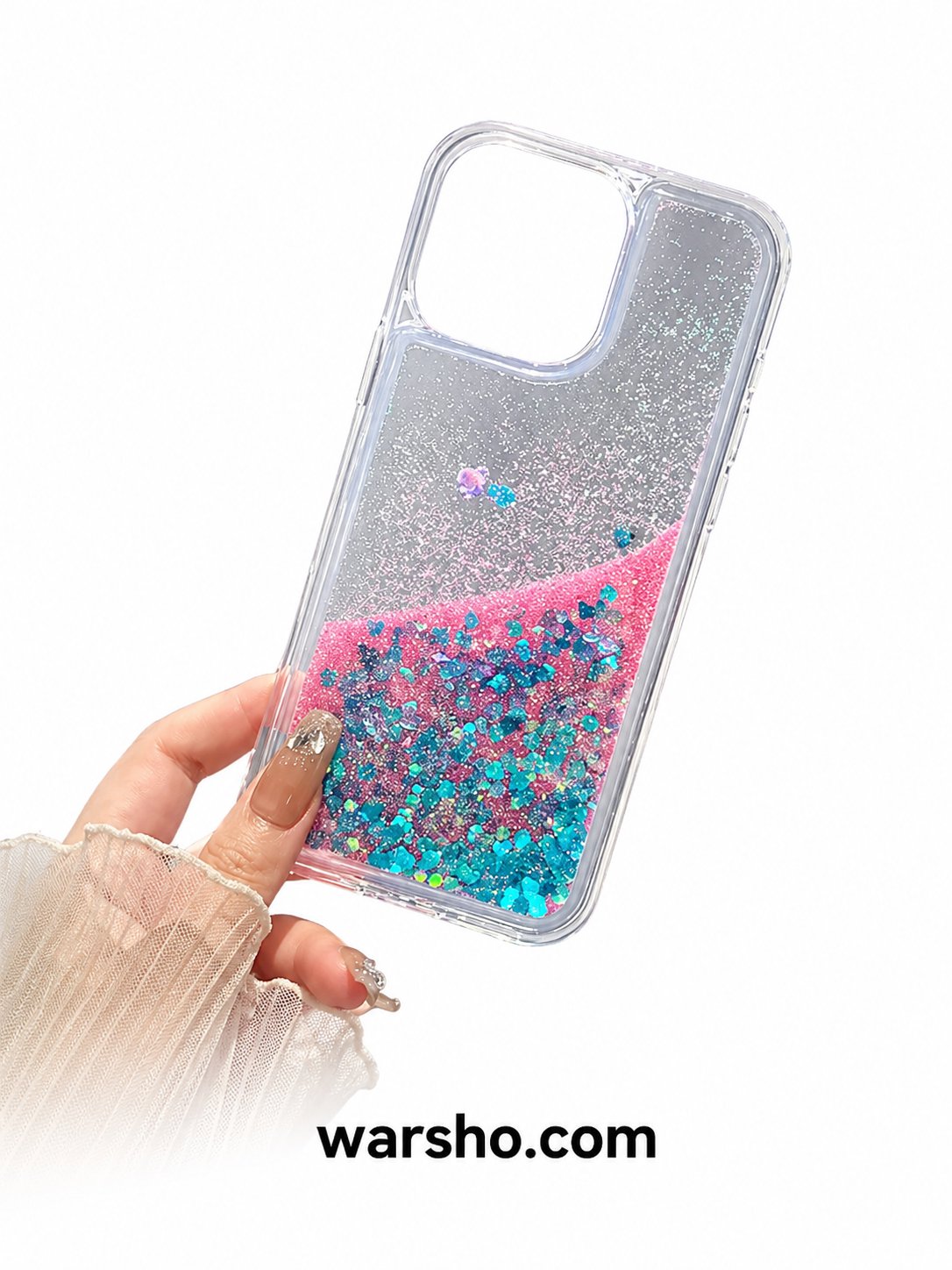Clear Glitter Liquid Quicksand Case for iPhone 16 Pro Max / 15 / 14 / 13 / 12 / 11 - image 4