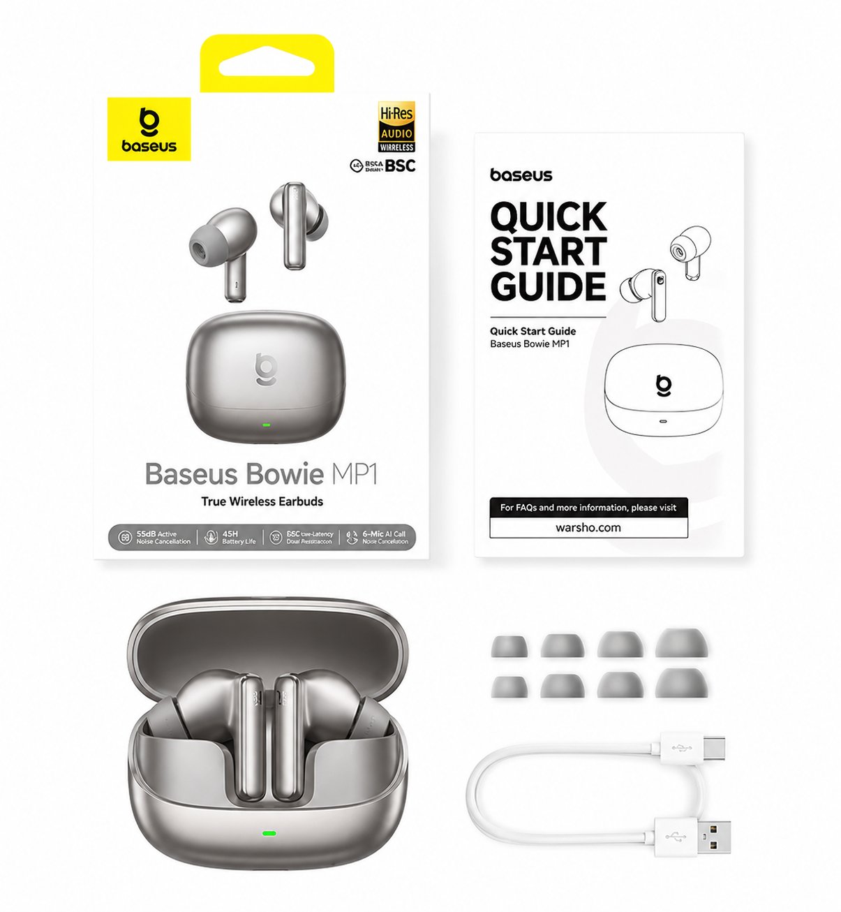Baseus Bowie MP1 ANC Wireless Earbuds Bluetooth 6.0 – Hi-Res LDAC, -55dB Noise Cancelling, 6-Mic ENC - image 3