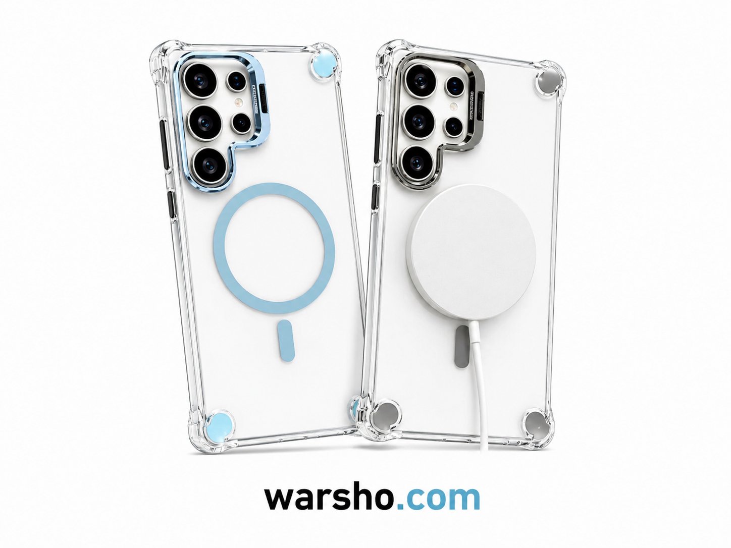 Luxury Transparent MagSafe Case For Samsung Galaxy S25 / S24 / S23 / A Series – Wireless Charging Stand Cover - image 2