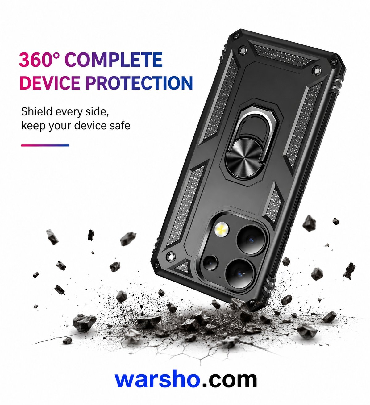 Armor Ring Case for Xiaomi Redmi Note 13, 12, 11, 10, 10S, 11S, 12S, 10T, 11T, 9 Pro, 9S & 10C - image 5