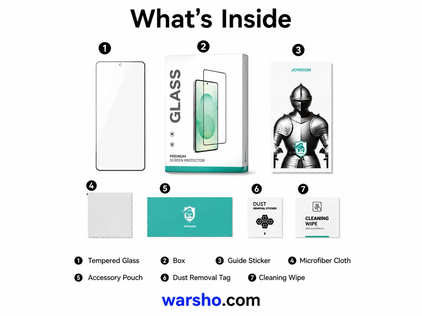 JOYROOM 9D HD Tempered Glass Screen Protector for Samsung Galaxy - image 2