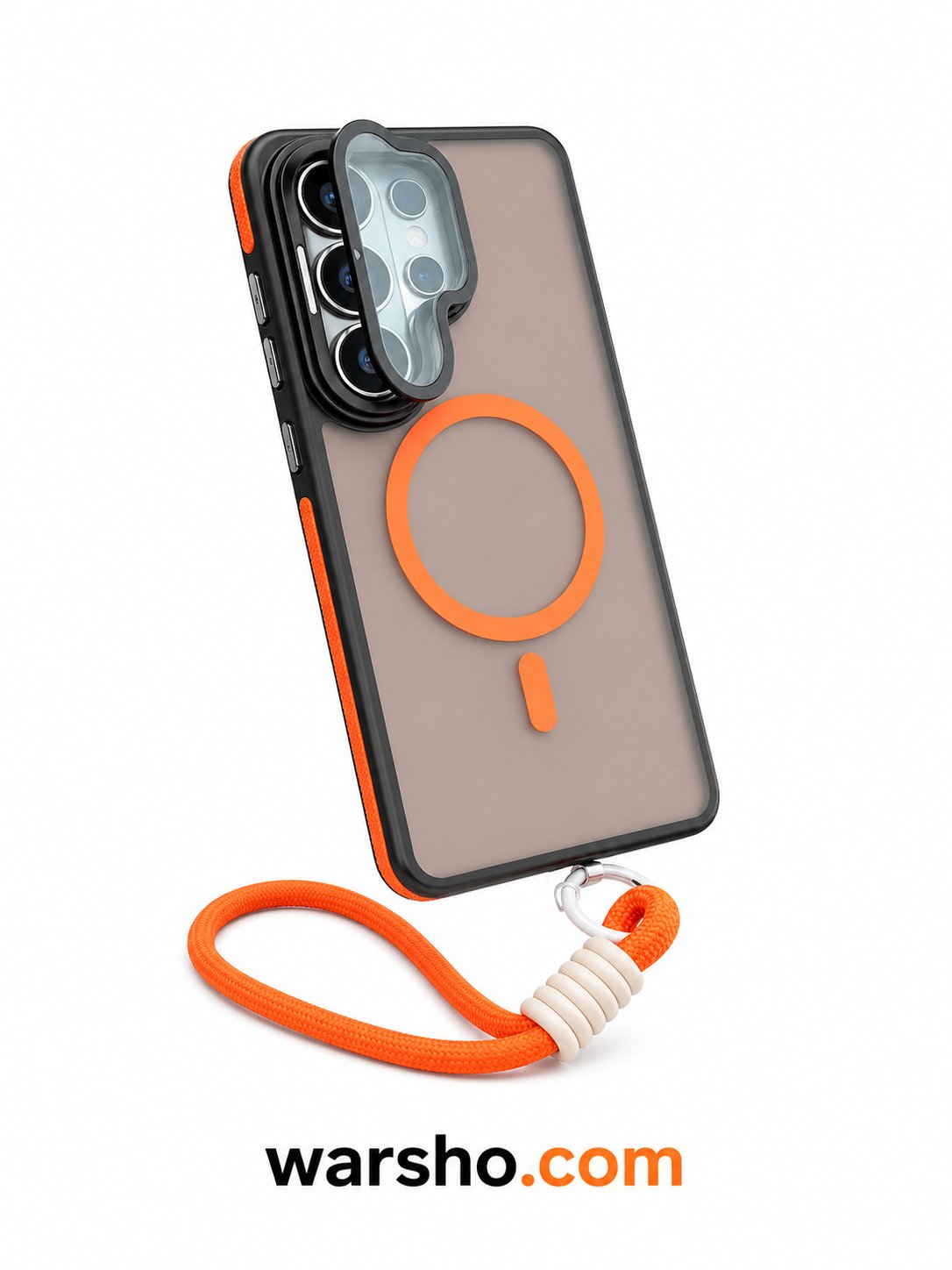 Matte Magnetic Wireless Charging Case With Fold Lens Stand & Wrist Strap For Samsung Galaxy S26 / S25 / S24 / S23 / S22 Series - image 2