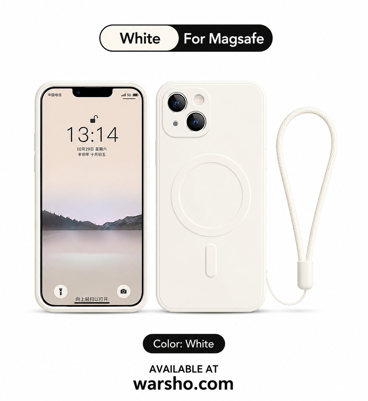 MagSafe Magnetic Silicone Case with Strap for iPhone - image 2