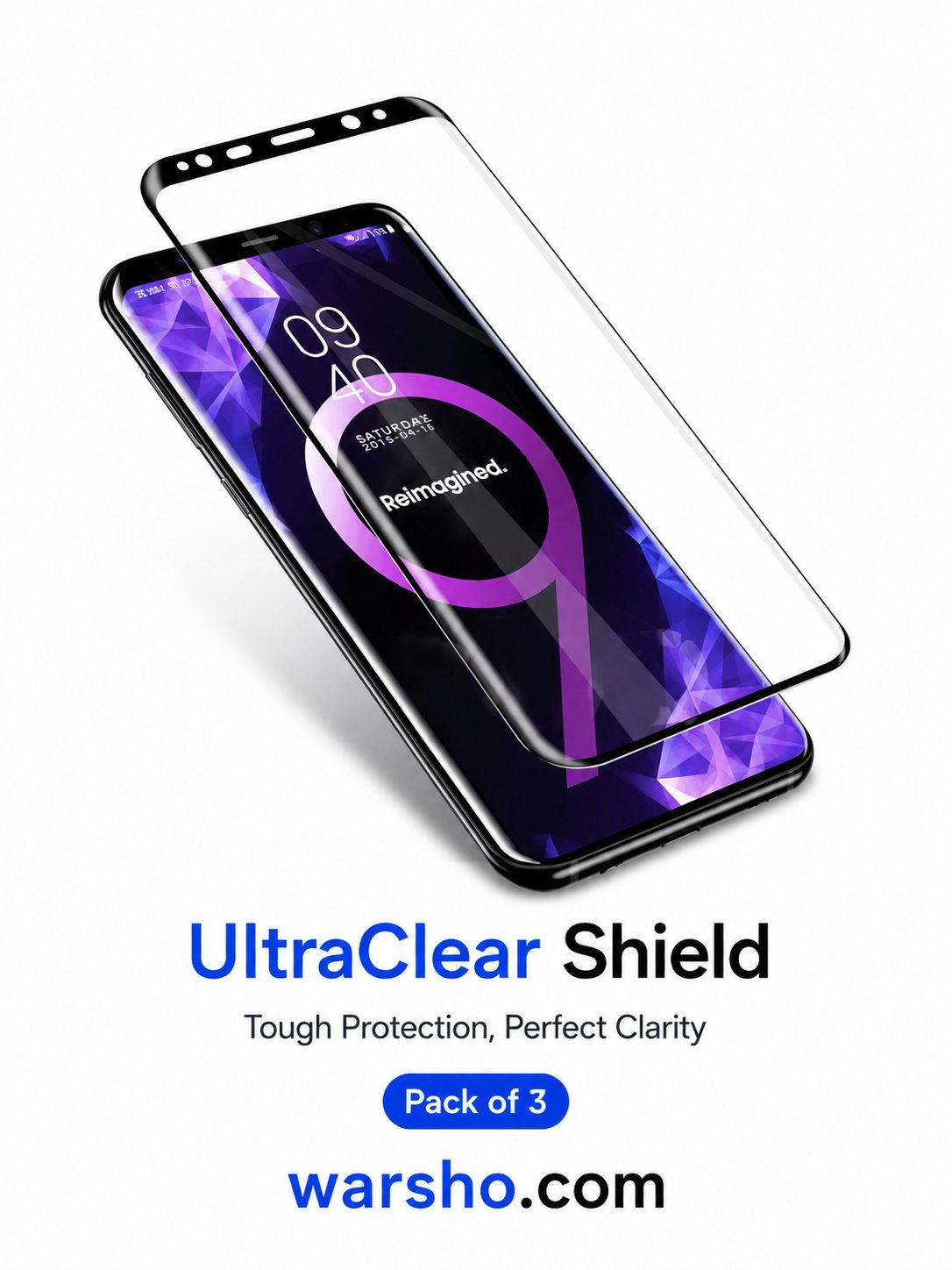 3PCS Curved 9D Tempered Glass Screen Protector for Samsung Galaxy