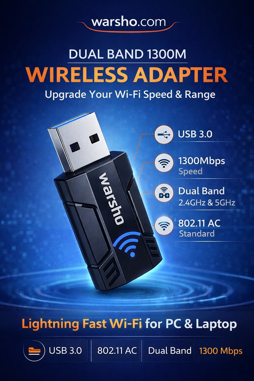 Dual Band 1300M Wireless Adapter