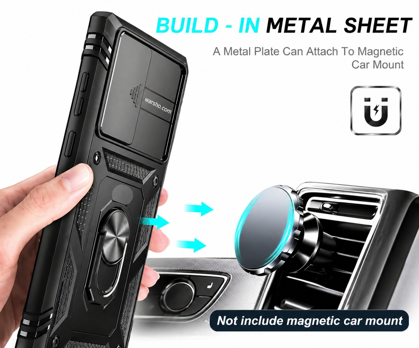 Heavy Duty Kickstand Case For Samsung Galaxy S26 / S25 / S24 / S23 / A Series – 360° Ring Holder Shockproof Cover - image 7
