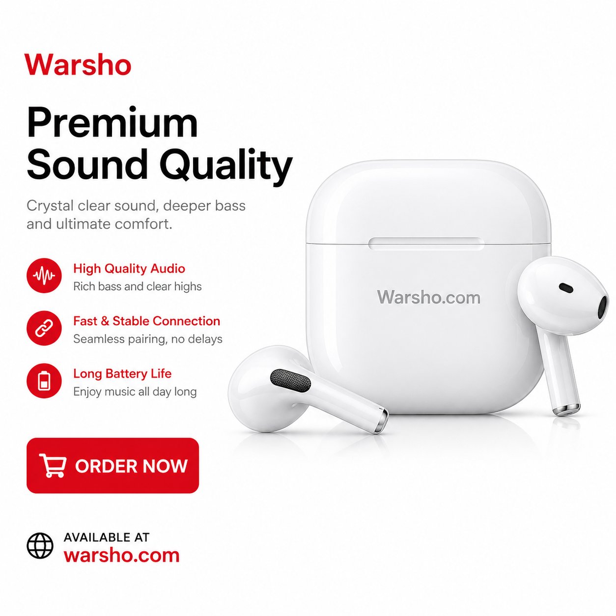 Lenovo LP40 TWS Wireless Earbuds Bluetooth 5.0 – Touch Control, Deep Bass, Noise Reduction Stereo Earphones