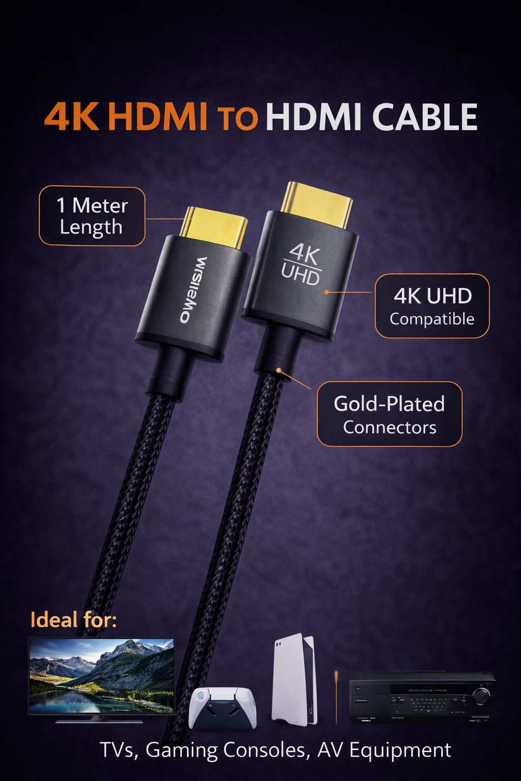 4K High Speed HDMI To HDMI Cable - image 3