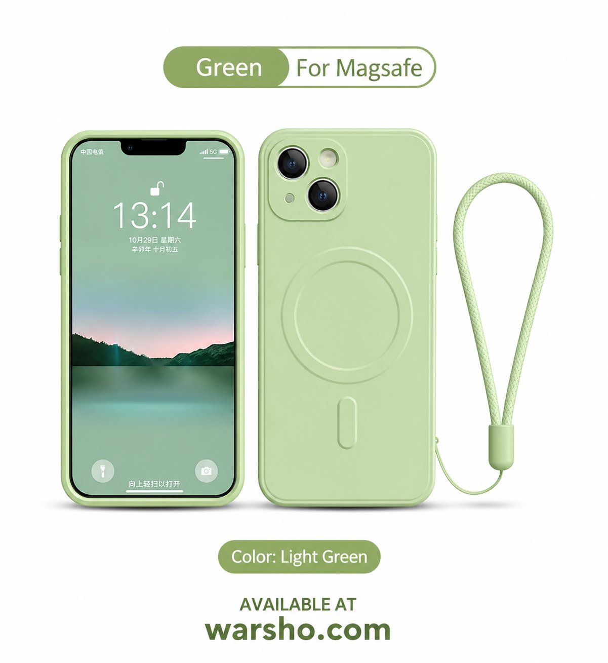 MagSafe Magnetic Silicone Case with Strap for iPhone - image 4