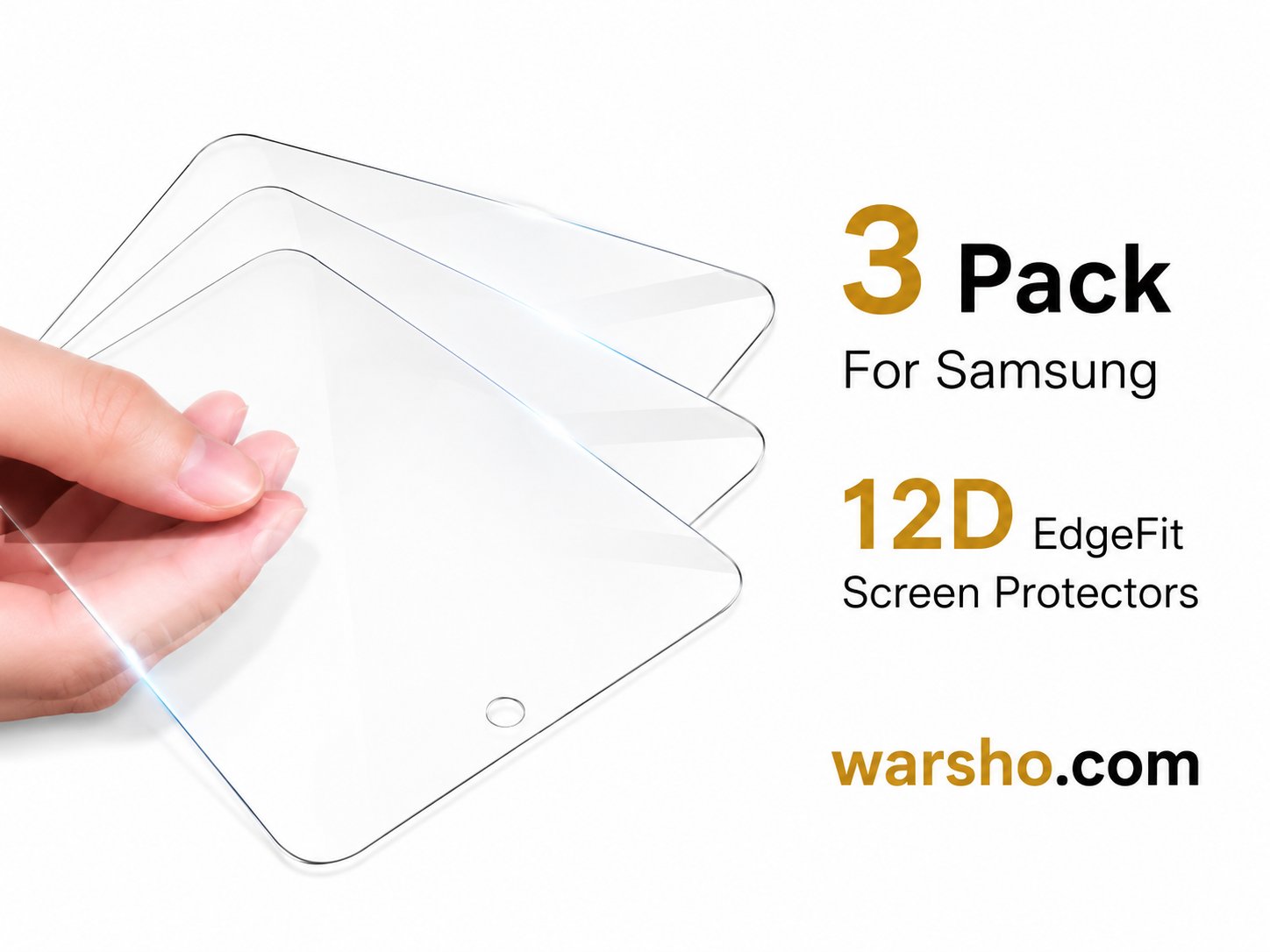 3PCS Full Protective Tempered Glass Screen Protector for Samsung Galaxy