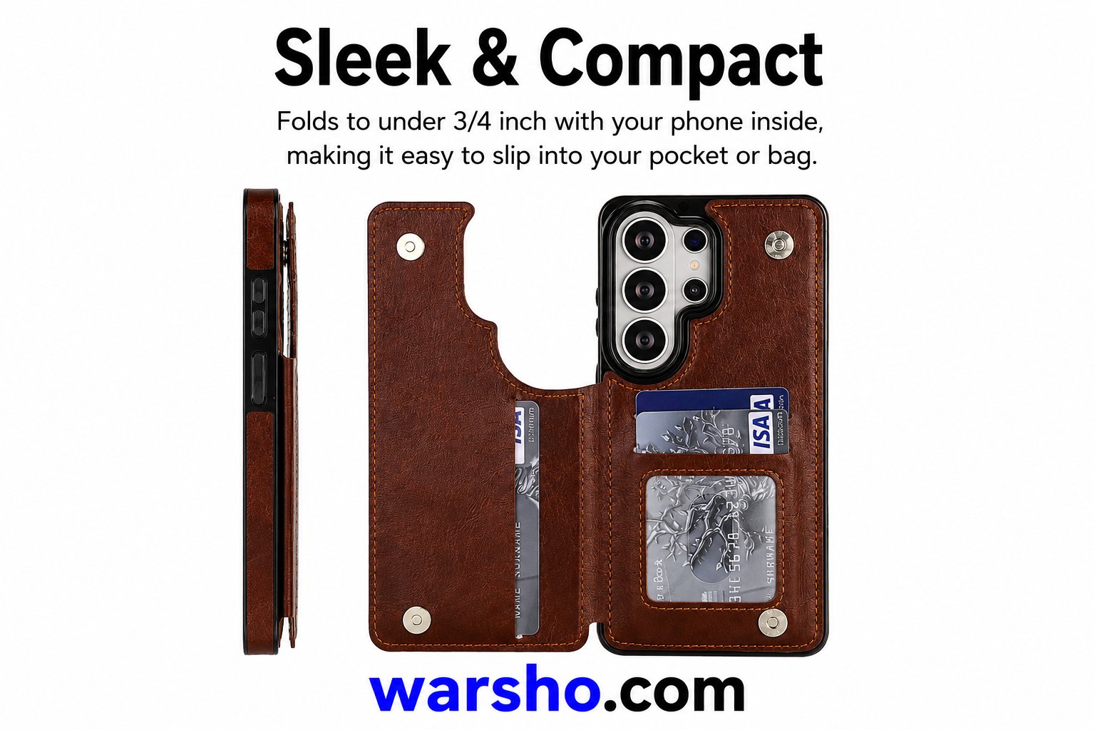 Wallet Double Button Flip Leather Case for Samsung Galaxy S26 Ultra, S25 Edge, S24 FE, S23, A15, A16, A17, A26, A35, A36, A53, A54, A55 & A56 - image 2