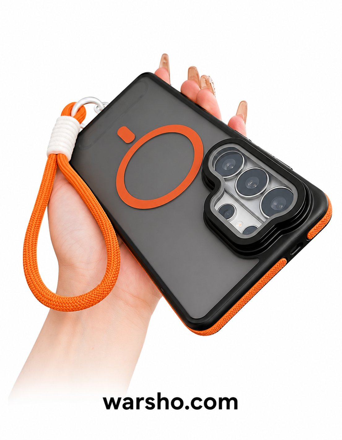 Matte Magnetic Wireless Charging Case With Fold Lens Stand & Wrist Strap For Samsung Galaxy S26 / S25 / S24 / S23 / S22 Series - image 4