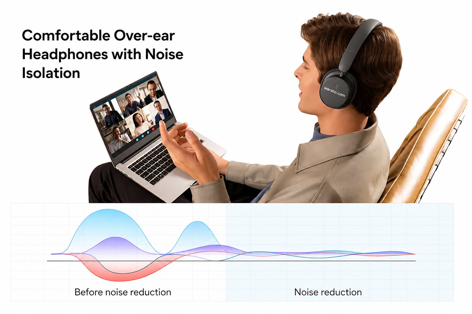 Baseus Bass BH1 Lite Wireless Headphones Bluetooth 5.3 – Super Bass, 70H Playtime, Foldable Over-Ear Headset - image 5