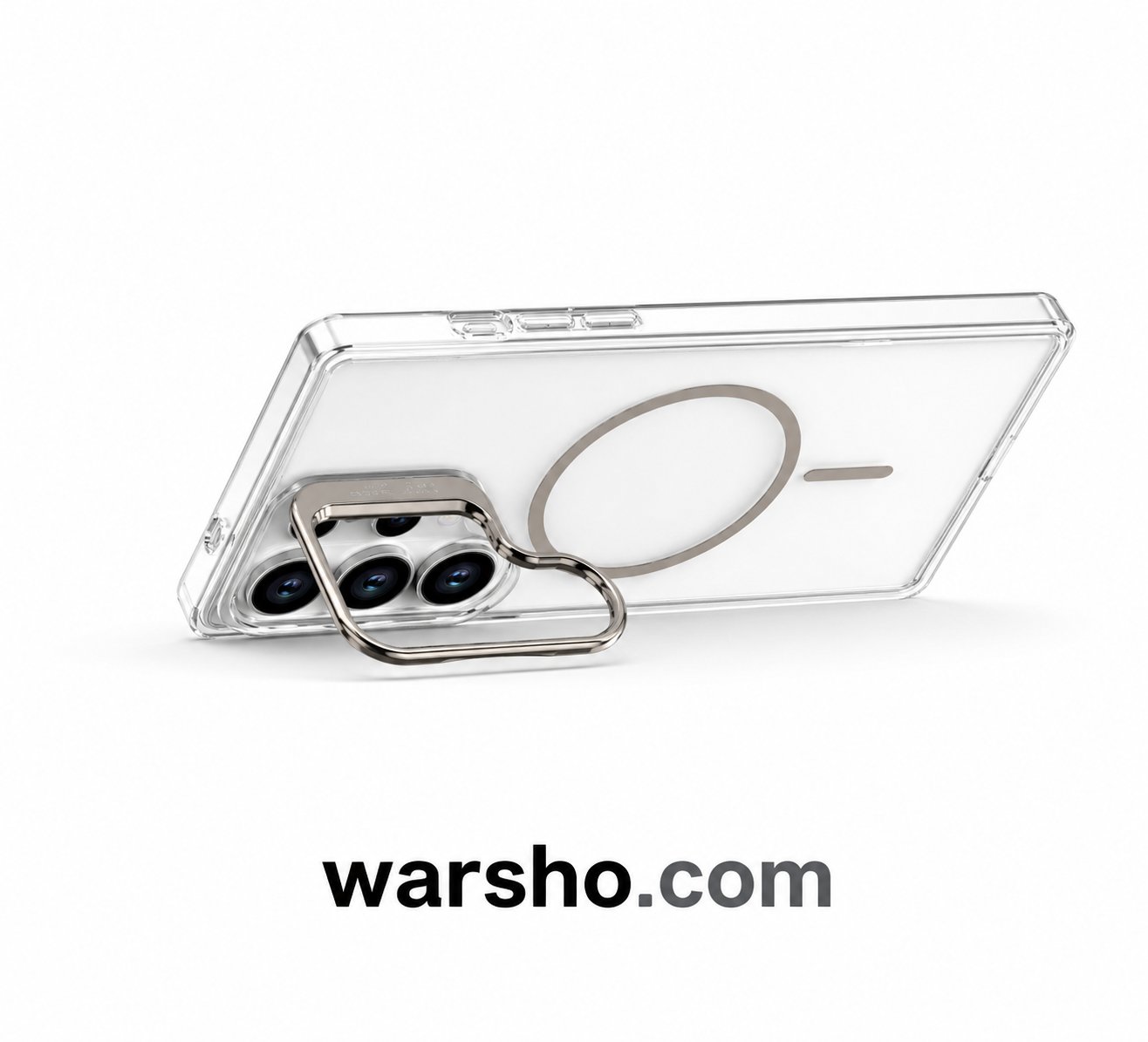Luxury Clear MagSafe Magnetic Lens Stand Case For Samsung Galaxy S25 / S24 / S23 / A Series – Transparent Protective Cover - image 3