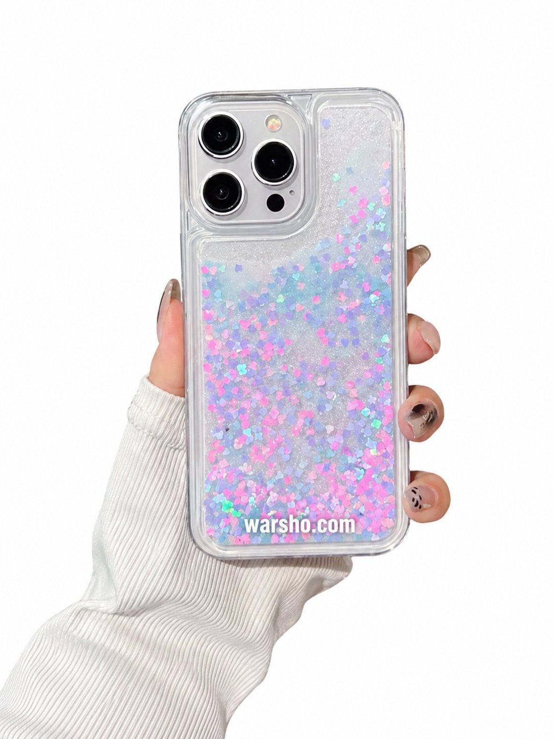 Clear Glitter Liquid Quicksand Case for iPhone 16 Pro Max / 15 / 14 / 13 / 12 / 11 - image 4