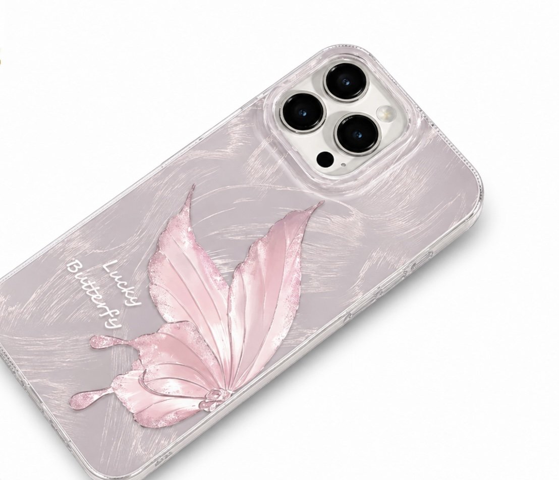 Water Ripple Pink Butterfly Case for iPhone 7/8/XR/XS/11/12/13/14/15/16 Series - image 3