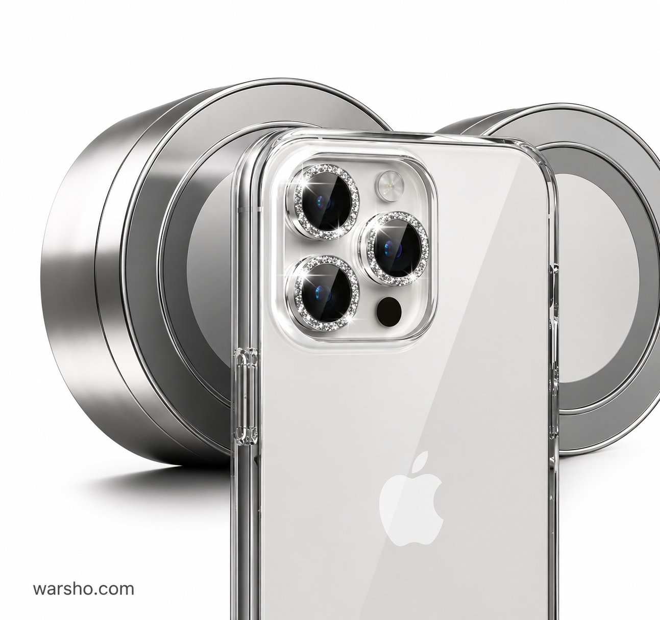 Diamond Metal Camera Lens Protector (For iPhone 17 / 16 / 15 / 14 Series – Luxury Glitter Tempered Glass Lens Cover) - image 3