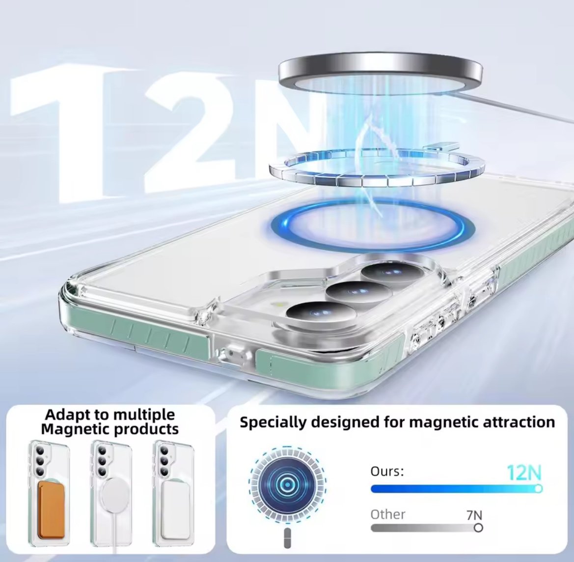 Magnetic Transparent Case For Samsung Galaxy S26 / S25 / S24 Series – Wireless Charging Shockproof Cover - image 4
